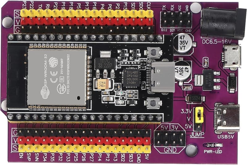AiTrip 3 Sets ESP-WROOM-32 ESP32 ESP-32S 38Pin Development Board Type C Interface ESP-WROOM-32 with ESP32 Breakout Board Shield Terminal Adapter for ESP32 38 PIN Narrow - Image 4